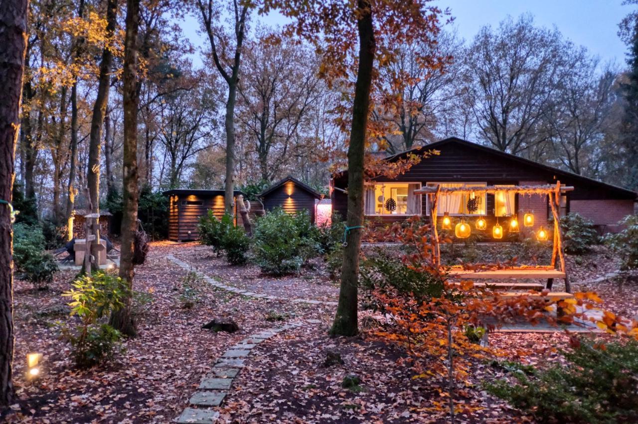 Lodge In Een Bosrijke Omgeving Met Hottub & Sauna Opt Rheezerveen Exterior photo